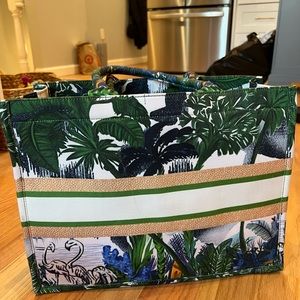 Tropical beach bag tote